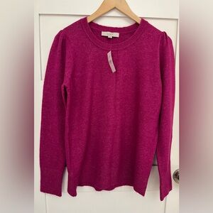 NWT LOFT Magenta Crew Neck Sweater